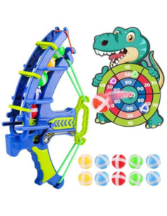 WOOPIE Gra Zręcznościowa w Rzutki na Rzepy Zestaw 2w1 Tarcza + Wyrzutnia Łuk Dino