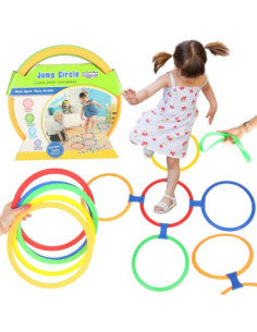 WOOPIE Gra W Klasy Kolorowe Koła Dla Dzieci Do Skakania Obręcze 10 Kół I Łączników