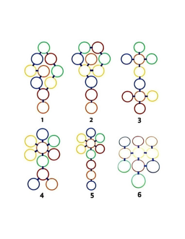 WOOPIE Gra W Klasy Kolorowe Koła Dla Dzieci Do Skakania Obręcze 10 Kół I Łączników