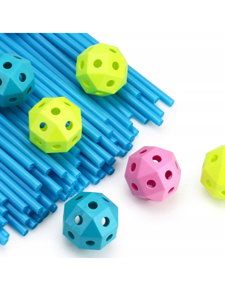 WOOPIE Zestaw Konstrukcyjny XXL Klocki do Budowania Namiotu Bazy Rurki Słomki 340 el.