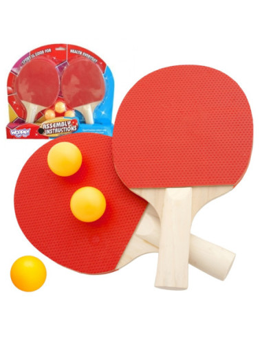 WOOPIE Paletki Rakietki Do Ping Pong Tenisa Stołowego Zestaw + 3 Piłeczki