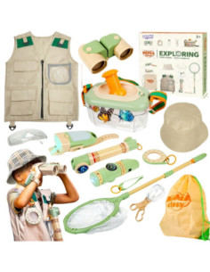 WOOPIE Zestaw Małego Odkrywcy Lornetka Kompas Siatka Na Owady Motyle Latarka