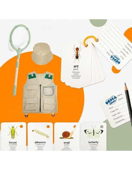 WOOPIE Zestaw Małego Odkrywcy Lornetka Kompas Siatka Na Owady Motyle Latarka