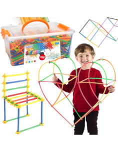 WOOPIE Klocki Konstrukcyjne Kolorowe Słomki 1200 el.