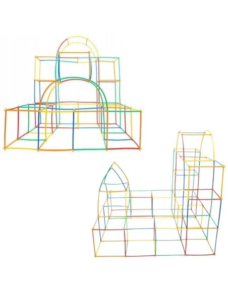 WOOPIE Klocki Konstrukcyjne Kolorowe Słomki 1200 el.