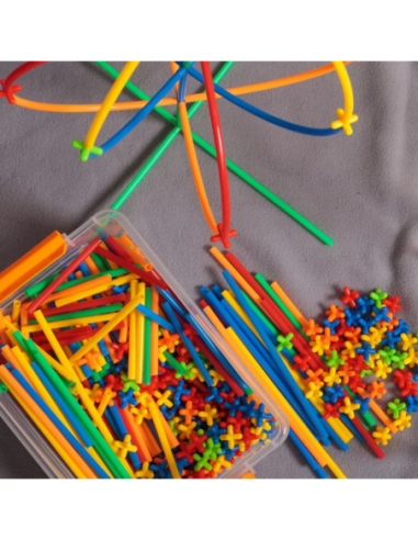 WOOPIE Klocki Konstrukcyjne Kolorowe Słomki 500 el.
