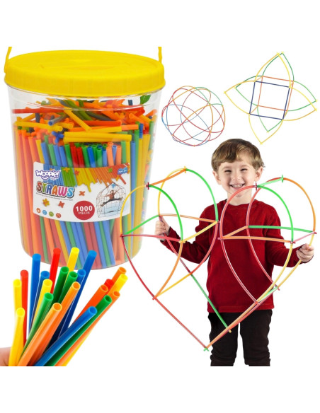 WOOPIE Klocki Konstrukcyjne Kolorowe Słomki 1000 el.