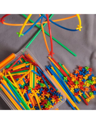WOOPIE Klocki Konstrukcyjne Kolorowe Słomki 1000 el.