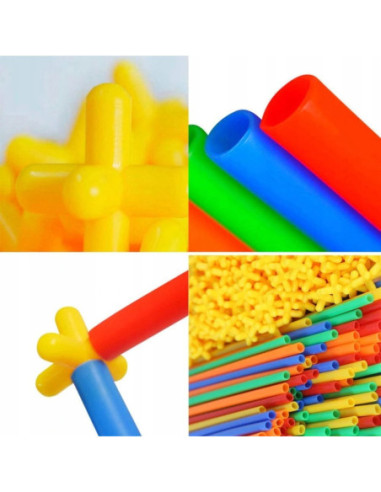 WOOPIE Klocki Konstrukcyjne Kolorowe Słomki 1000 el.