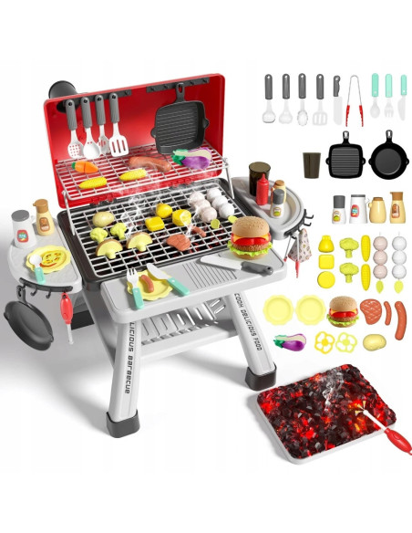 WOOPIE Grill Barbecue Zestaw 41 el. Efekty Świetle Para Wodna