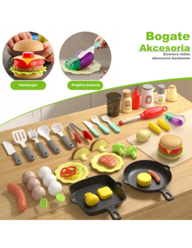 WOOPIE Grill Barbecue Zestaw 41 el. Efekty Świetle Para Wodna