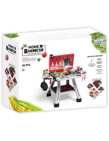 WOOPIE Grill Barbecue Zestaw 41 el. Efekty Świetle Para Wodna