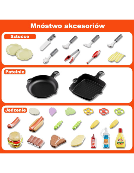 WOOPIE Grill Barbecue Kuchnia Ogrodowa Interaktywna LED Zestaw XL 31 el.