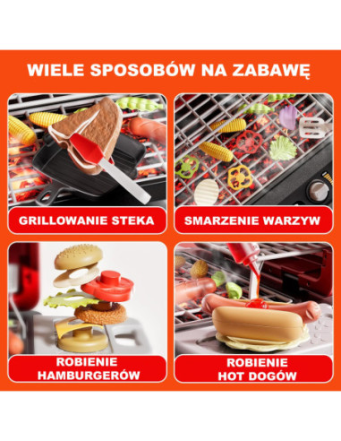 WOOPIE Grill Barbecue Kuchnia Ogrodowa Interaktywna LED Zestaw XL 31 el.