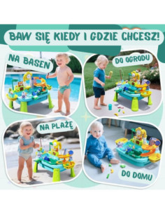 WOOPIE Stolik Wodny 4w1 Gra Łowienie Rybek Zlewozmywak Zjeżdżalnia Wodna Kwiatek 2