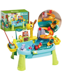 WOOPIE Stolik Wodny 4w1 Gra Łowienie Rybek Zlewozmywak Zjeżdżalnia Wodna Żyrafka