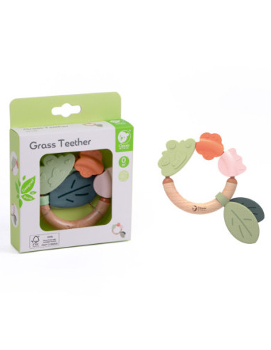 CLASSIC WORLD Drewniana Grzechotka  Sensoryczna Gryzak 2w1