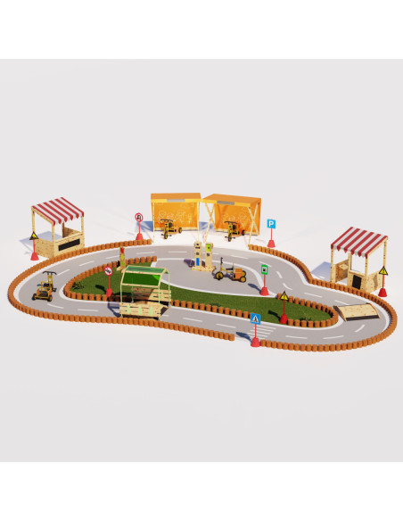 CLASSIC WORLD EDU Drewniany Mostek Rampowy Najazd Droga Tor dla Rowerów