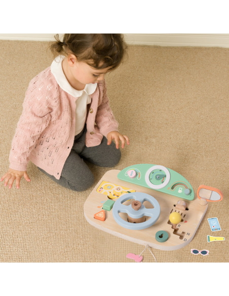 CLASSIC WORLD Drewniana Kierownica Wielofunkcyjna Tablica Edukacyjna