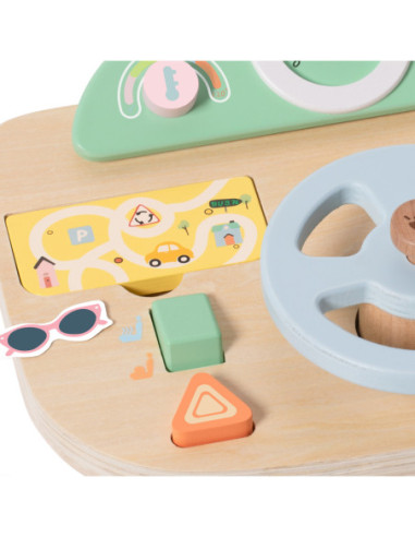 CLASSIC WORLD Drewniana Kierownica Wielofunkcyjna Tablica Edukacyjna