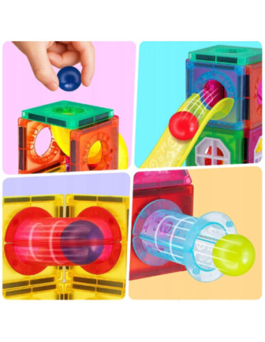 WOOPIE Klocki Magnetyczne Konstrukcyjne Tor Kulkowy 42 el.