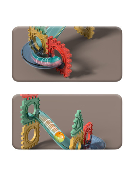 WOOPIE Klocki Magnetyczne Konstrukcyjne Tor Kulkowy 3D 68el.