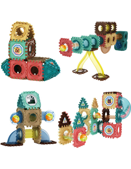 WOOPIE Klocki Magnetyczne Konstrukcyjne Tor Kulkowy 3D 68el.