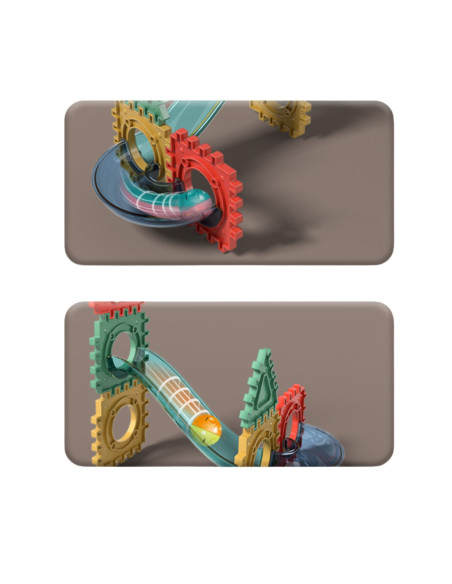 WOOPIE Klocki Magnetyczne Konstrukcyjne Tor Kulkowy 3D 128el.