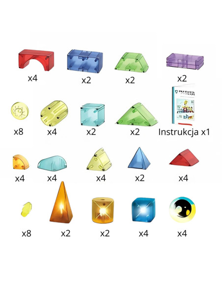 WOOPIE Magnetyczne Klocki Konstrukcyjne Montessori 3D 63 Elementy