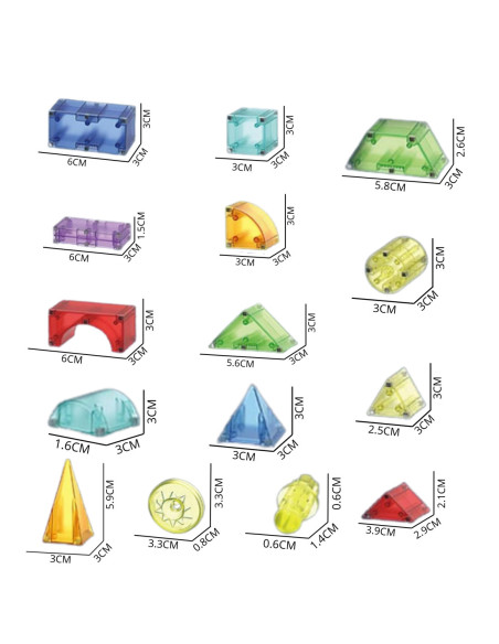 WOOPIE Magnetyczne Klocki Konstrukcyjne Montessori 3D 63 Elementy