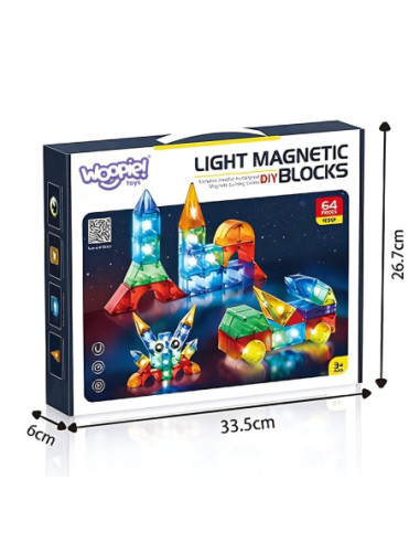 WOOPIE Magnetyczne Klocki Konstrukcyjne Montessori 3D 63 Elementy