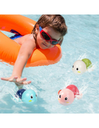 Woopie Żółw Żółwik Pływający Nakręcany Zabawka Do Kąpieli Różowy