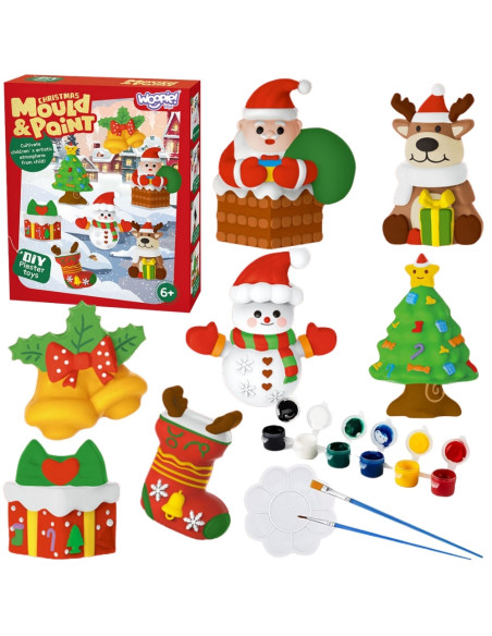 Woopie Stwórz Swoje Figurki Świąteczny Zestaw kreatyny do Odlewania i Malowania DIY