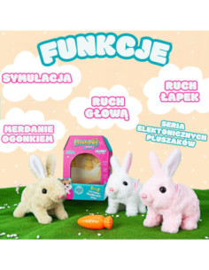 WOOPIE Króliczek Ineraktywny Pluszowy z Marchewką Biały 2