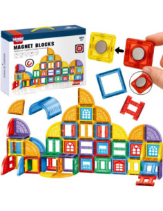 WOOPIE Klocki Magnetyczne Konstrukcyjne 3D Zestaw Edukacyjny Zamek 100el.