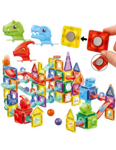 WOOPIE Klocki Magnetyczne Konstrukcyjne 3D Zestaw Edukacyjny Tor Kulkowy 170el. 2