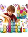 WOOPIE Klocki Magnetyczne Konstrukcyjne 3D Zestaw Edukacyjny Zamek Pojazdy110el..