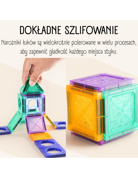 WOOPIE Klocki Magnetyczne Konstrukcyjne 3D Zestaw Edukacyjny Zamek Pojazdy110el..