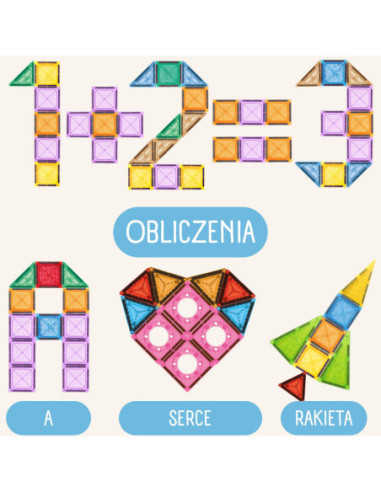 WOOPIE Klocki Magnetyczne Konstrukcyjne 3D Zestaw Edukacyjny Zamek Pojazdy110el..