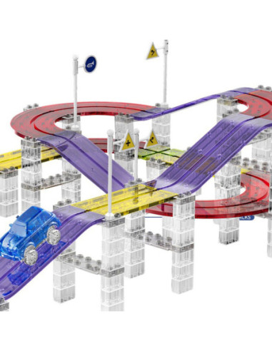 WOOPIE Klocki Magnetyczne Tor Samochodowy 76 Elementów