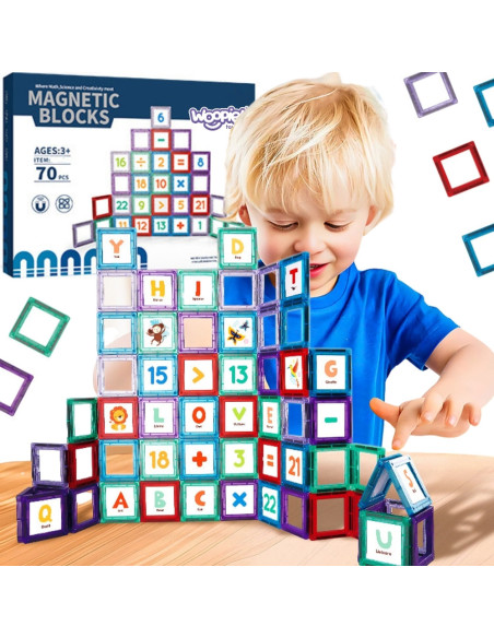 WOOPIE Przestrzenne Klocki Magnetyczne Nauka Liczb 70 Elementów