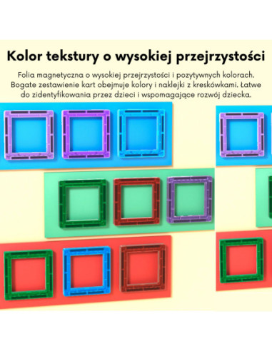 WOOPIE Przestrzenne Klocki Magnetyczne Nauka Liter 70 Elementów