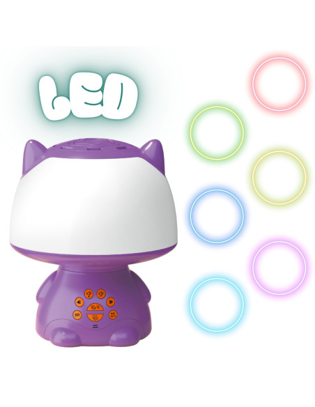 WOOPIE Multifunkcyjna Lampka RGB Głośnik Bluetooth Karaoke Modulator Głosu Karta SD AUX Fioletowa