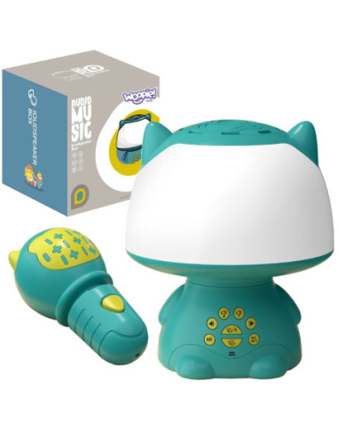 WOOPIE Multifunkcyjna Lampka RGB Głośnik Bluetooth Karaoke Modulator Głosu Karta SD AUX Turkusowa