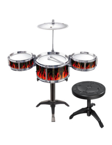 WOOPIE Perkusja Dla Dzieci Płomienie 3 Bębny 1 Talerz