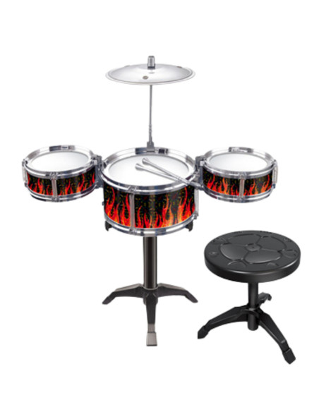 WOOPIE Perkusja Dla Dzieci Płomienie 3 Bębny 1 Talerz