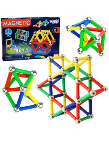 WOOPIE Klocki Magnetyczne Konstrukcyjne 3D 58 el.