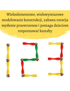 WOOPIE Klocki Magnetyczne Konstrukcyjne 3D 128 el. XXL 2