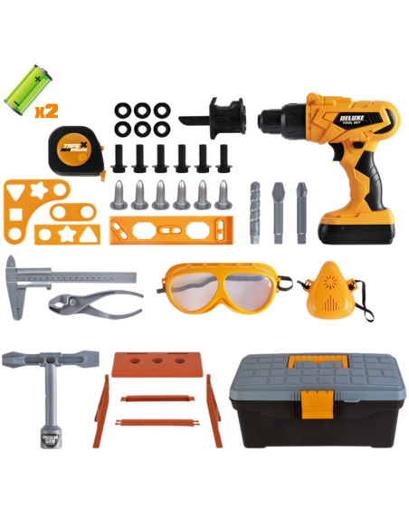 WOOPIE Zestaw Narzędzi Małego Majsterkowicza z Wkrętarką w Walizce 39el.