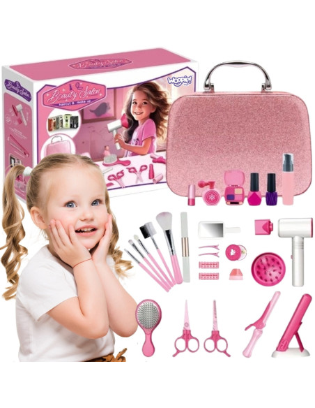 WOOPIE Salon Fryzjerski Kosmetyczka w Kuferku 2w1 43 el.